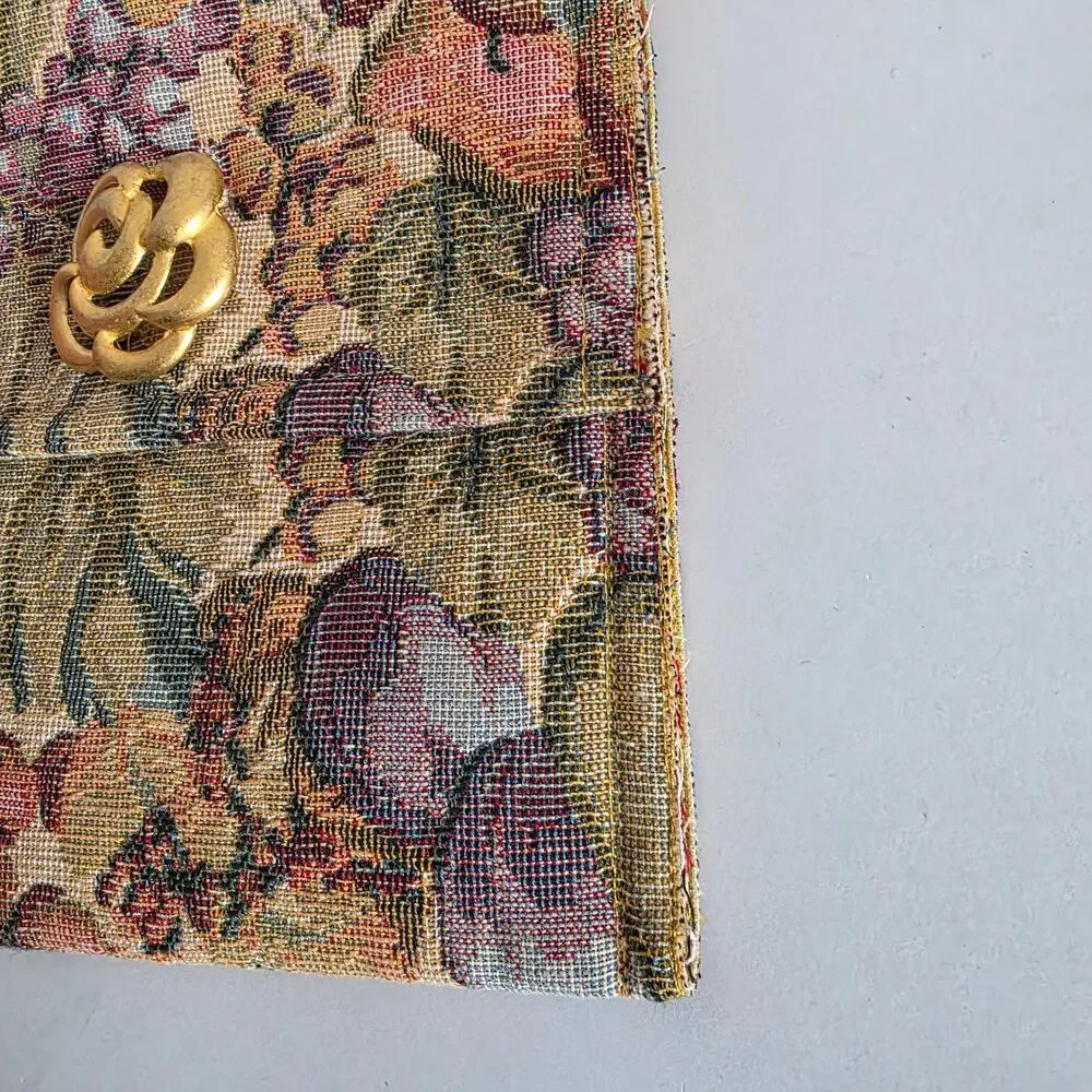 Vintage Tapestry Floral Crossbody Purse Rope Strap